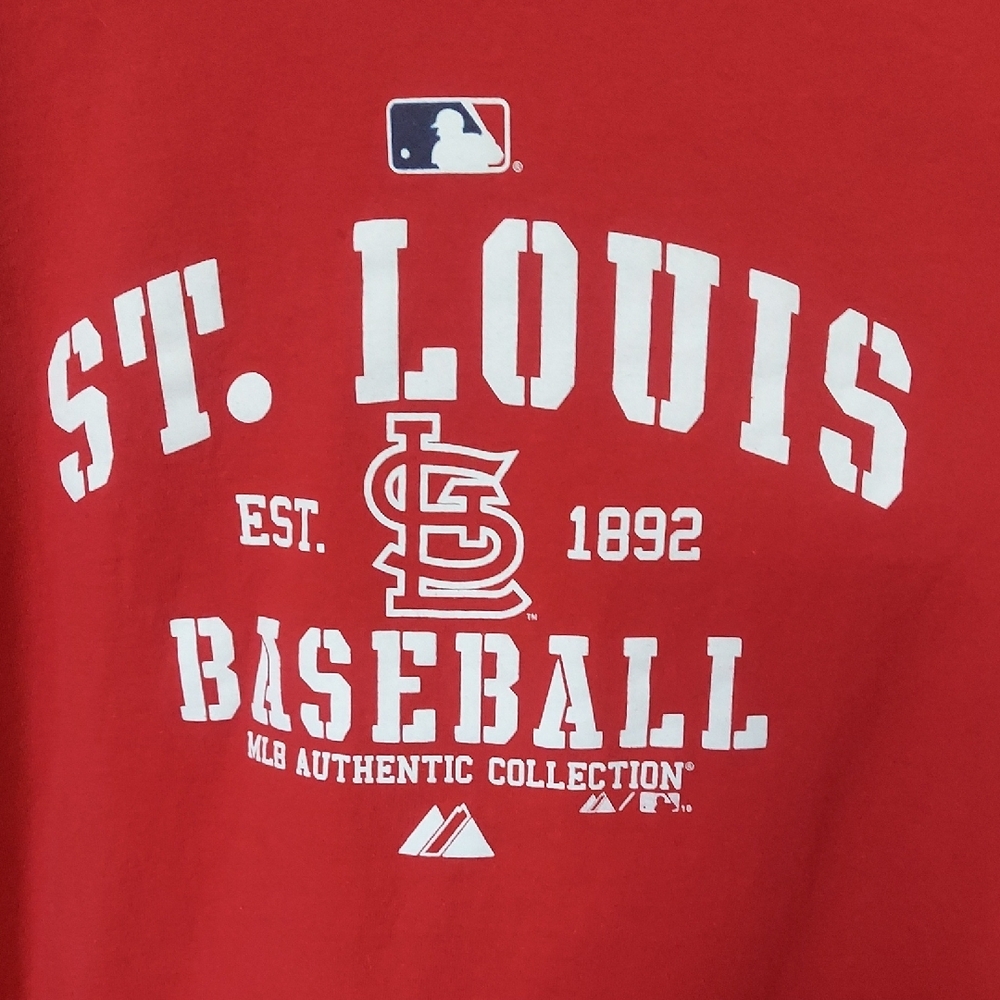 Majestic MLB Authentic St. Louis Cardinals Baseball Tee Red Men's Size 2XL VGC